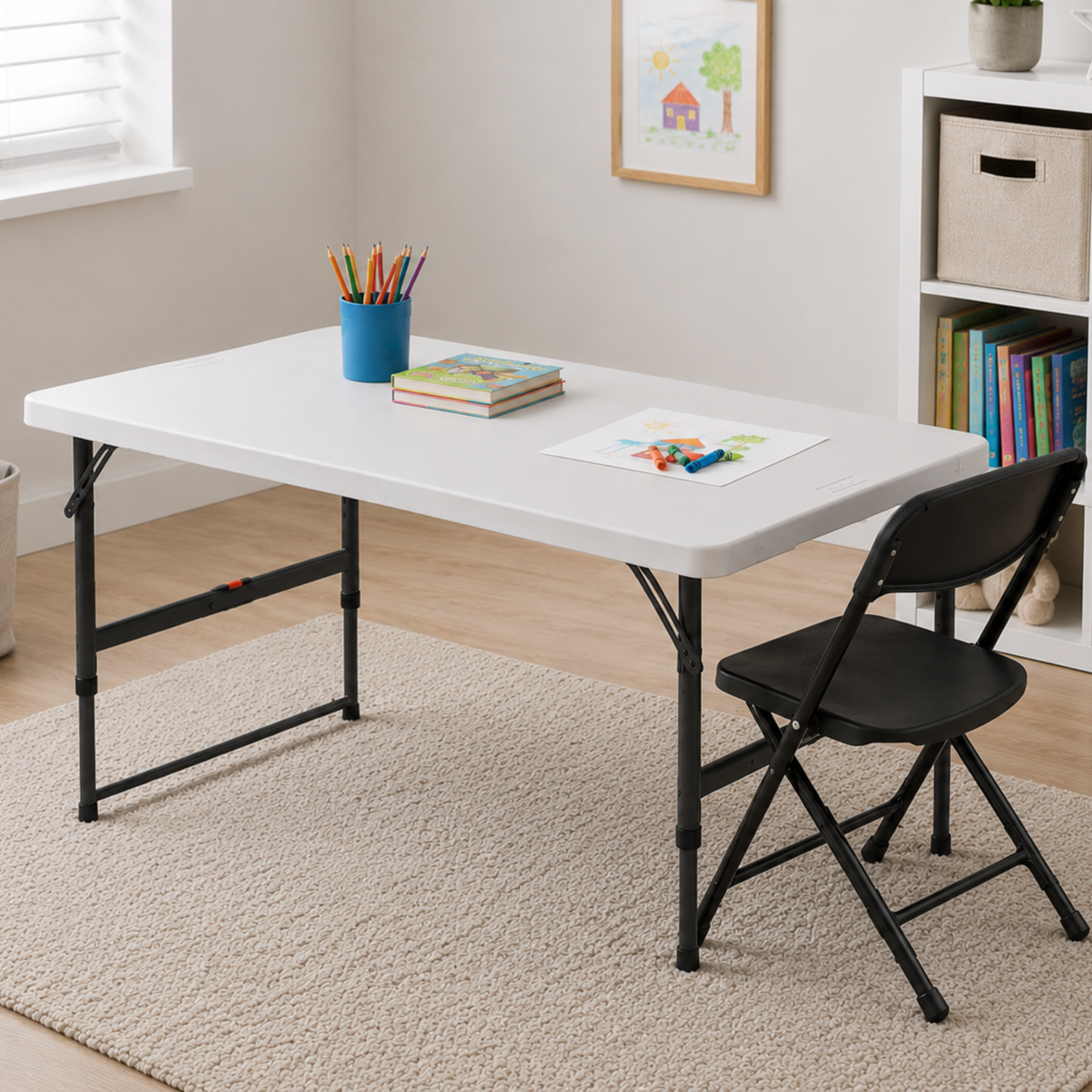 4' Adjustable Height Folding Table