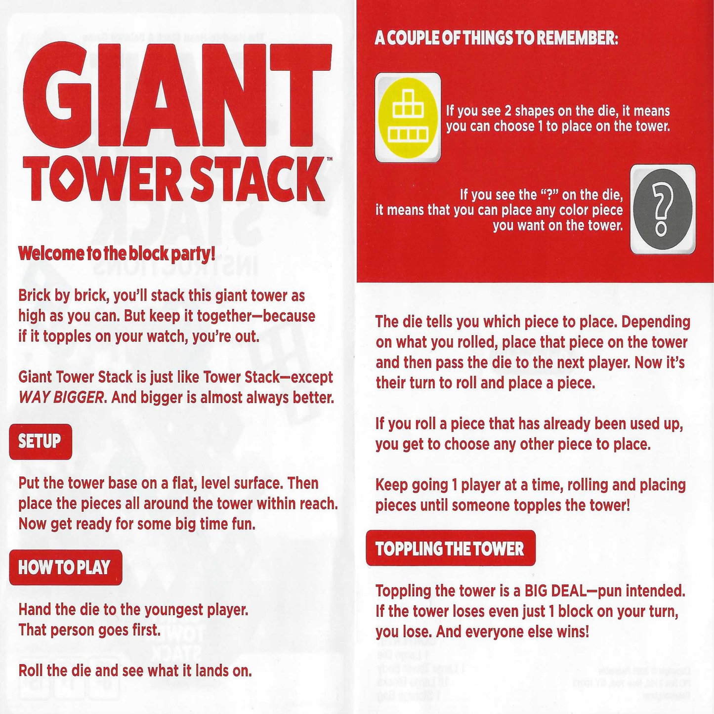 Giant Wobble Tower Game
