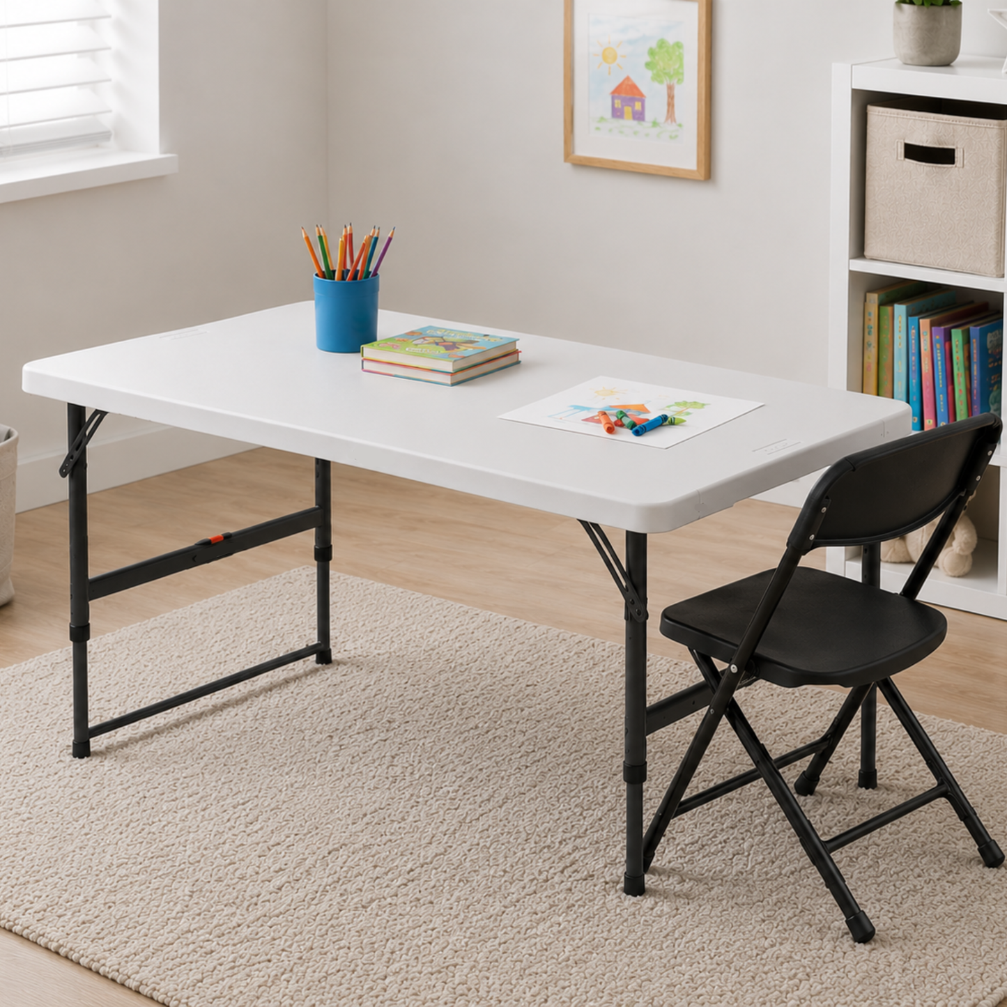 4' Adjustable Height Folding Table